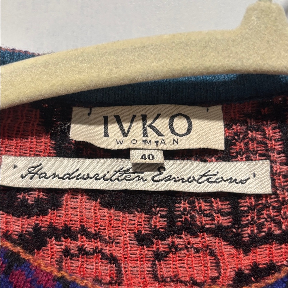 IVKO wool multicolor long button down cardigan sw… - image 2